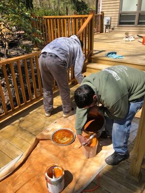Deck staining in Line Lexington, PA by Affordable Painting and Papering LLC.